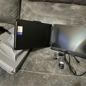 Portable Black Monitor with Accessories
